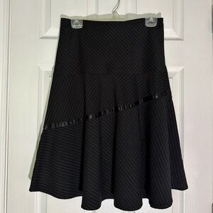 Pin-stripped flared tail skirt